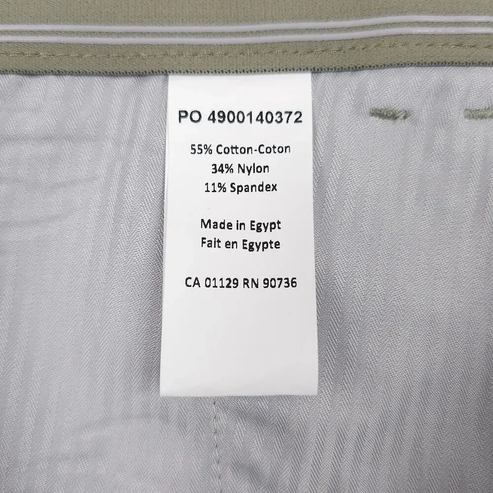 Michael Kors Mens Classic Fit Dress Pants 32x32 Mint Green Solid Stretch Cotton